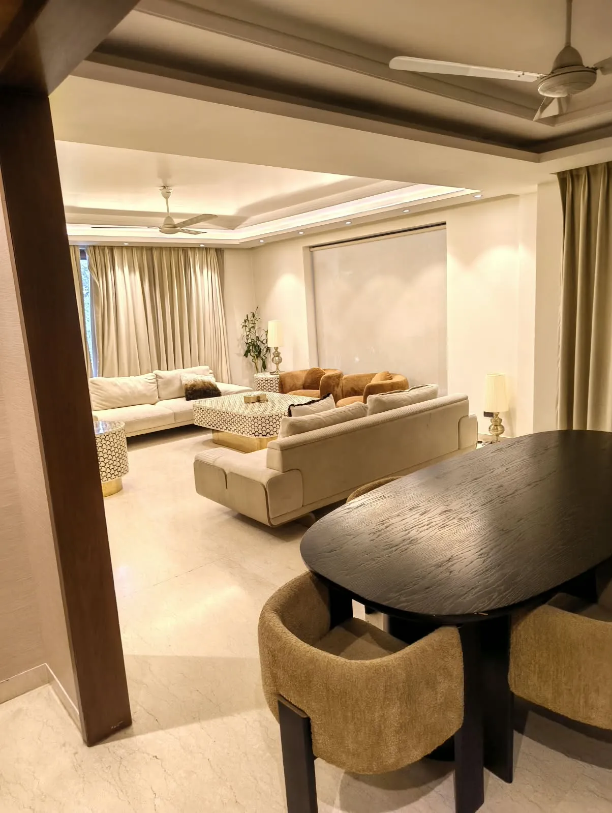 Living room in a South Delhi builder floor listed by OMNAMHAPROPERTIES